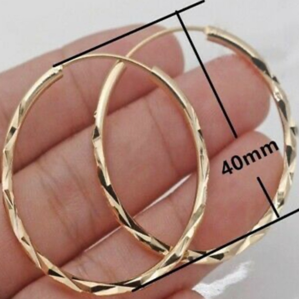 NEW 18k gold plated hoop earrings - Picture 3 of 4